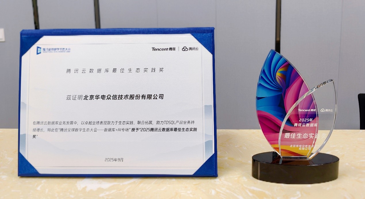 【荣誉】威斯尼斯人www0225mc荣获“腾讯云数据库最佳生态实践奖”